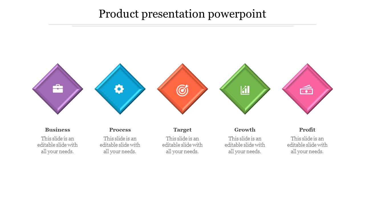 Editable Product Presentation PowerPoint-Diamond Shape